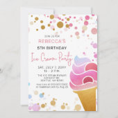 Fun Ice Creme Party zum Geburtstag Einladung (Vorderseite)