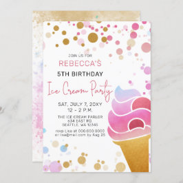 Fun Ice Creme Party zum Geburtstag Einladung