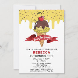 Fun Ice Creme Party zum Geburtstag Einladung