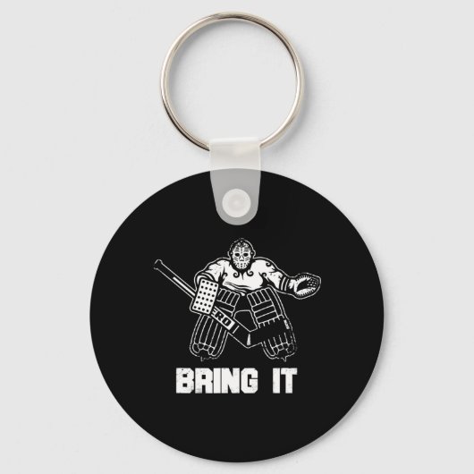 Fun Ice Hockey Player Geschenk Goalie Apparel Graf Schlüsselanhänger (Vorderseite)