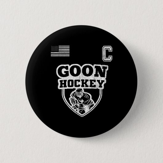 Fun Ice Hockey - Team Goon Captain Button (Vorderseite)