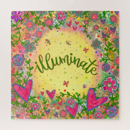Fun Illuminate Hearts Blume Niedlich Inspirivity Puzzle (Vertikal)