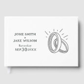 Fun illustrated wedding rings wedding guest book gästebuch (Vorderseite)