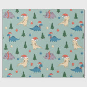 FUN ILLUSTRATION CHRISTMAS DINOSAUR GIFT WRAPPING GESCHENKPAPIER (Flach)