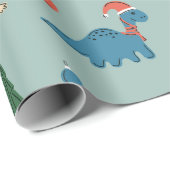 FUN ILLUSTRATION CHRISTMAS DINOSAUR GIFT WRAPPING GESCHENKPAPIER (Rolleneckpunkt)