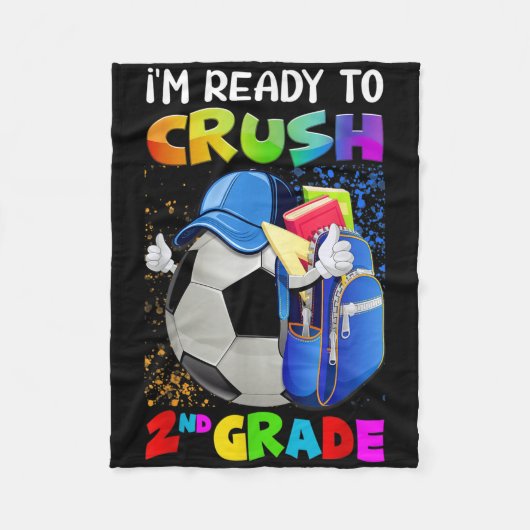 Fun Im Ready To Crush 2nd Grade Back To School Soc Fleecedecke (Vorderseite)