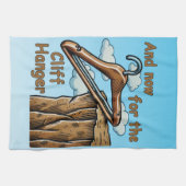 Fun Image of Cliff Hanger with Playful Wordplay Geschirrtuch (Horizontal)