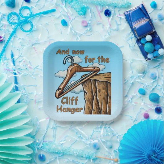 Fun Image of Cliff Hanger with Playful Wordplay Pappteller (Party)