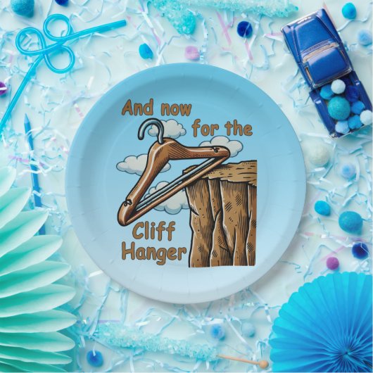 Fun Image of Cliff Hanger with Playful Wordplay Pappteller (Party)