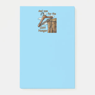 Fun Image of Cliff Hanger with Playful Wordplay Post-it Klebezettel