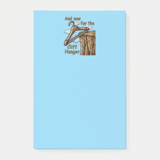 Fun Image of Cliff Hanger with Playful Wordplay Post-it Klebezettel (Vorderseite)