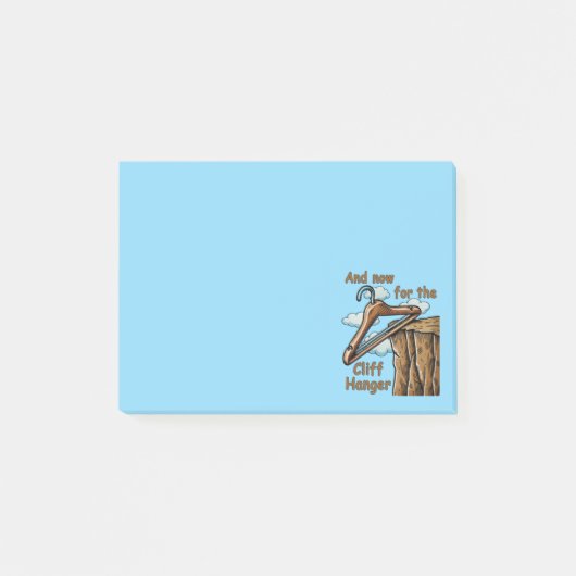 Fun Image of Cliff Hanger with Playful Wordplay Post-it Klebezettel (Vorderseite)