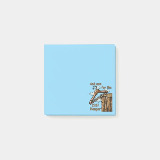 Fun Image of Cliff Hanger with Playful Wordplay Post-it Klebezettel (Vorderseite)