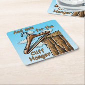 Fun Image of Cliff Hanger with Playful Wordplay Rechteckiger Pappuntersetzer (angewinkelt)