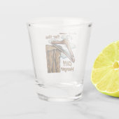 Fun Image of Cliff Hanger with Playful Wordplay Schnapsglas (Rückseite)