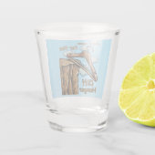 Fun Image of Cliff Hanger with Playful Wordplay Schnapsglas (Rückseite)