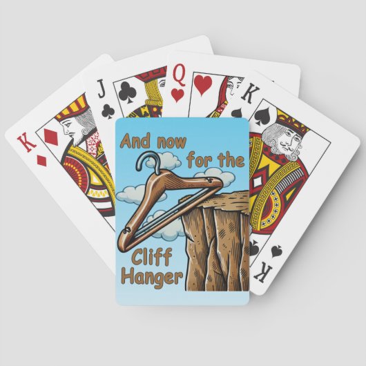 Fun Image of Cliff Hanger with Playful Wordplay Spielkarten (Rückseite)