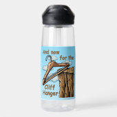 Fun Image of Cliff Hanger with Playful Wordplay Trinkflasche (Rückseite)