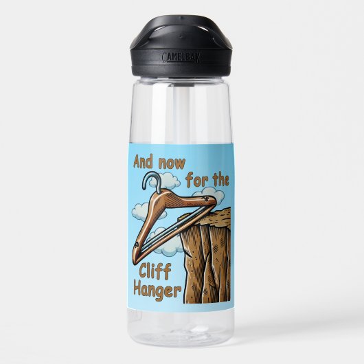 Fun Image of Cliff Hanger with Playful Wordplay Trinkflasche (Rückseite)