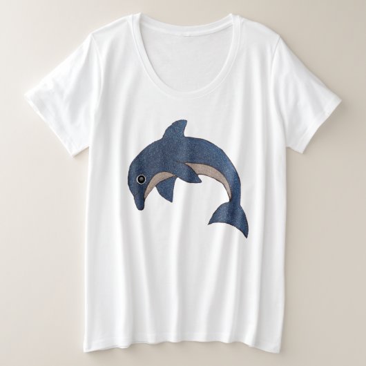 Fun Imitate Glitzer Dunkelblau Springdolphin Große Größe T-Shirt (Design vorne)