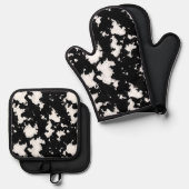 Fun Imitate Kuh drucken Schwarz und Weiß Ofenhandschuh & Topflappen-Set (Vorderseite/Rückseite)