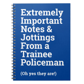 Fun Important Trainee Policeman Notebook Notizblock