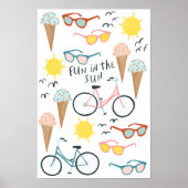 FUN IN DER SONNE Niedliche Farben Sommerzeit Kunst Poster (Vorne)