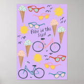 FUN IN DER SONNE Niedliche Farben Sommerzeit Kunst Poster (Vorne)