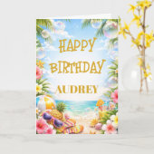 Fun in the Sun Custom Birthday Karte (Gelbe Blume)