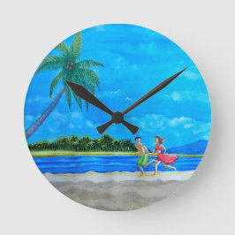 Fun in the Sun Run Runde Wanduhr