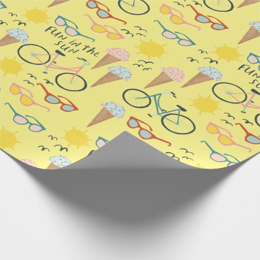 FUN IN THE SUN Sommerurlaub Geschenk Geschenkpapier (Ecke)