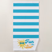 ☀️ Fun in the Sun Tropical Turquoise Stripe  Strandtuch (Vorderseite)
