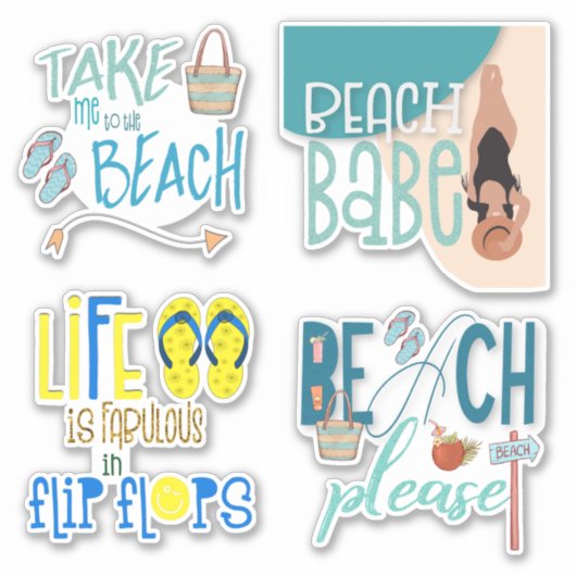 Fun Individual Beach Quotes Quirky Typografie Aufkleber (Vorderseite)