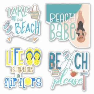 Fun individuelle Beach-Zitate Quirky-Typografie Aufkleber
