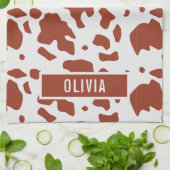Fun Individuelle Name Ayrshire Kuh Tierbild Geschirrtuch (Gefaltet)