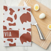 Fun Individuelle Name Ayrshire Kuh Tierbild Geschirrtuch (Viertel Falte)