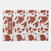 Fun Individuelle Name Ayrshire Kuh Tierbild Geschirrtuch (Horizontal)