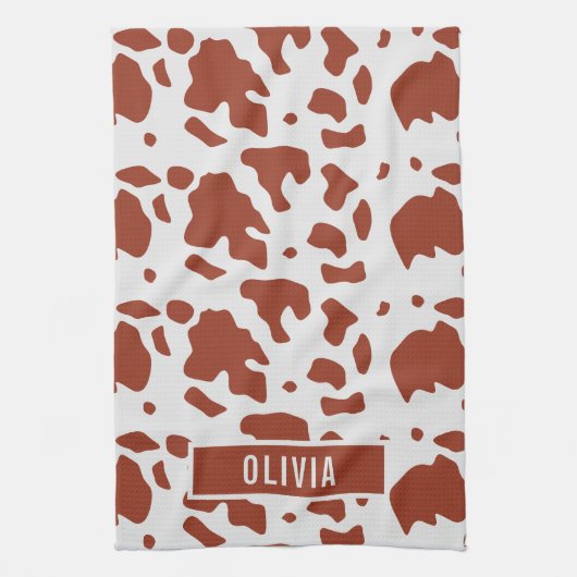 Fun Individuelle Name Ayrshire Kuh Tierbild Geschirrtuch (Vertikal)