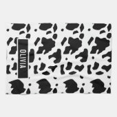 Fun Individuelle Name Holstein Kuh Tierdruckmuster Geschirrtuch (Horizontal)