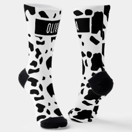 Fun Individuelle Name Holstein Kuh Tierdruckmuster Socken