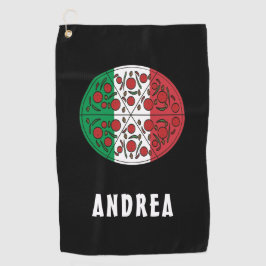 Fun Individuelle Name Italien Italienische Flagge  Golfhandtuch
