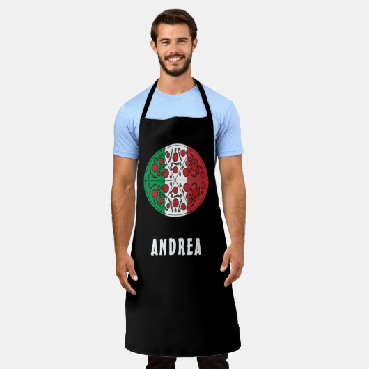 Fun Individuelle Name Italien Italienische Flagge  Schürze (Getragen)