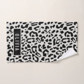 Fun Individuelle Name Snow Leopard Tierdruckmuster Badhandtuch Set (Handtuch)