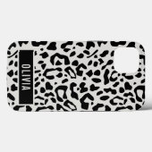 Fun Individuelle Name Snow Leopard Tierdruckmuster Case-Mate iPhone Hülle (Rückseite (Horizontal))