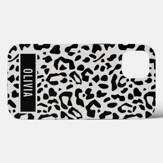 Fun Individuelle Name Snow Leopard Tierdruckmuster Case-Mate iPhone Hülle (Rückseite (Horizontal))