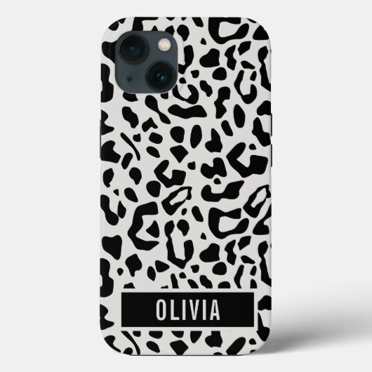 Fun Individuelle Name Snow Leopard Tierdruckmuster Case-Mate iPhone Hülle (Rückseite)
