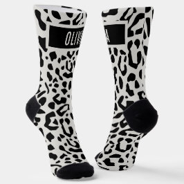 Fun Individuelle Name Snow Leopard Tierdruckmuster Socken