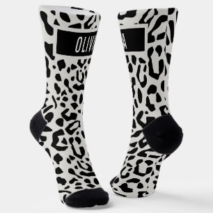 Fun Individuelle Name Snow Leopard Tierdruckmuster Socken