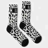 Fun Individuelle Name Snow Leopard Tierdruckmuster Socken (Rechts)