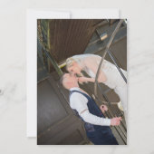 Fun informelle Typografie-Foto Hochzeit Dankeskarte (Rückseite)